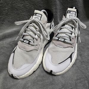 adidas Nite Jogger X Star Wars Men 7 Black White Sneakers Casual Shoes FW2284